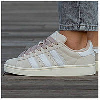 Мужские кроссовки Adidas Campus 00s Beige White, бежевые замшевые кроссовки адидас кампус