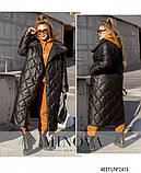 Стильне жіноче стьобане пальто №2415 хакі, фото 8