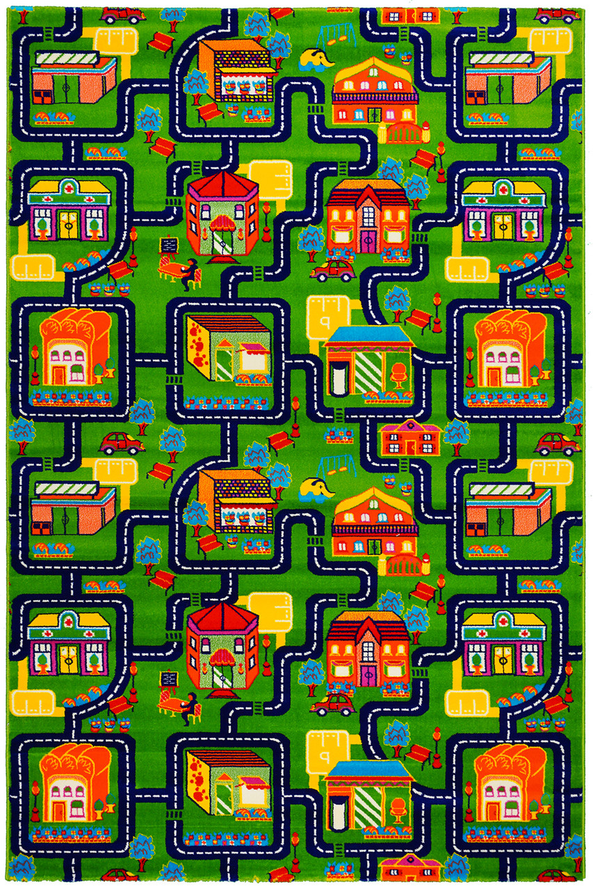 Дитячий зелений килимок BABY 6046 Green/D.Blue, 0.5х0.8 м