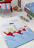 Дитячий килим на латексі антиковзаючий BABY SHIP Blue, 1х1.5 м, фото 4