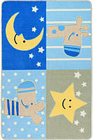 Детский голубой ковер SLEEPY Blue, 1х1.5 м