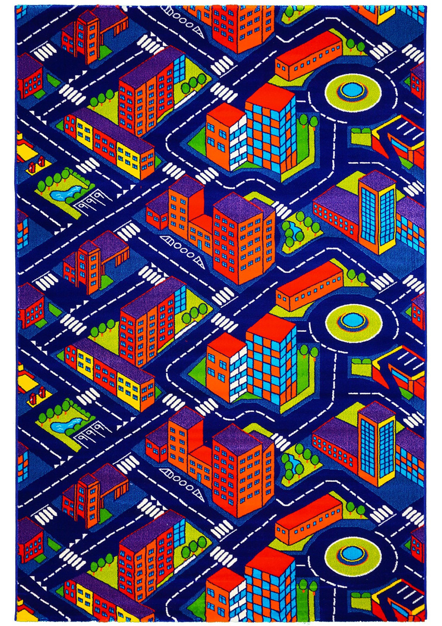 Килим дитячий SAG Baby 6045 Blue/D.Blue Нековзний килим у дитячу кімнату Безпечний дитячий килим, фото 1