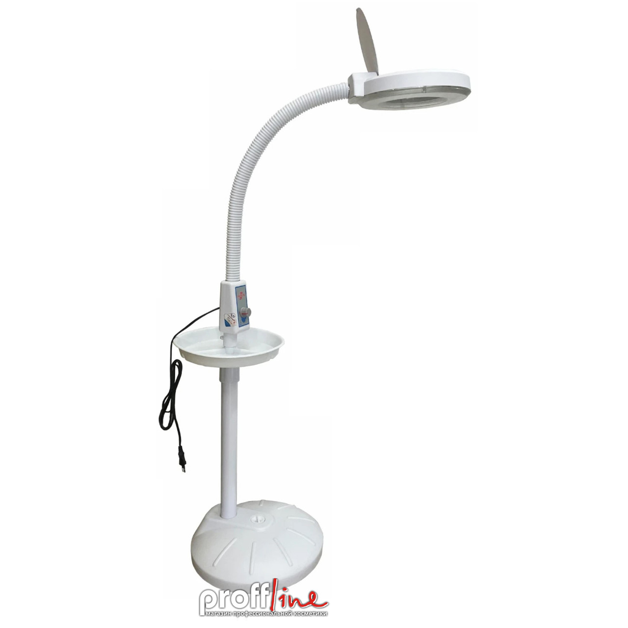 Лампа-лупа косметологічна підлогова з підставкою Global Fashion LED A008 5х діоптрій біла