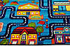 Килим дитячий SAG Baby 6046 Blue/D.Blue 1х2 м Дитячий ворсовий килим з малюнком Гіпоалергенний килим дитячий, фото 3