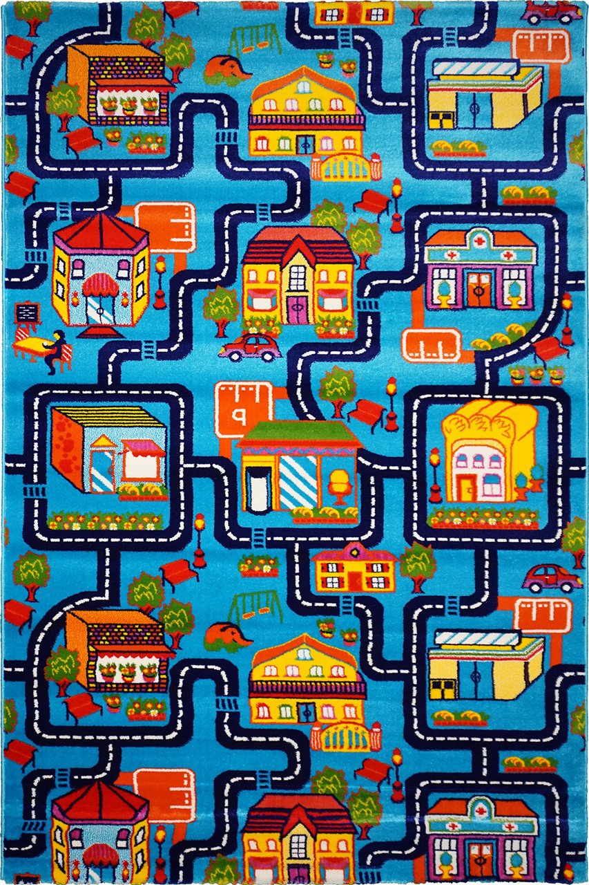 Дитячий ворсовий килим BABY 6046 Blue/D.Blue, 1х2 м