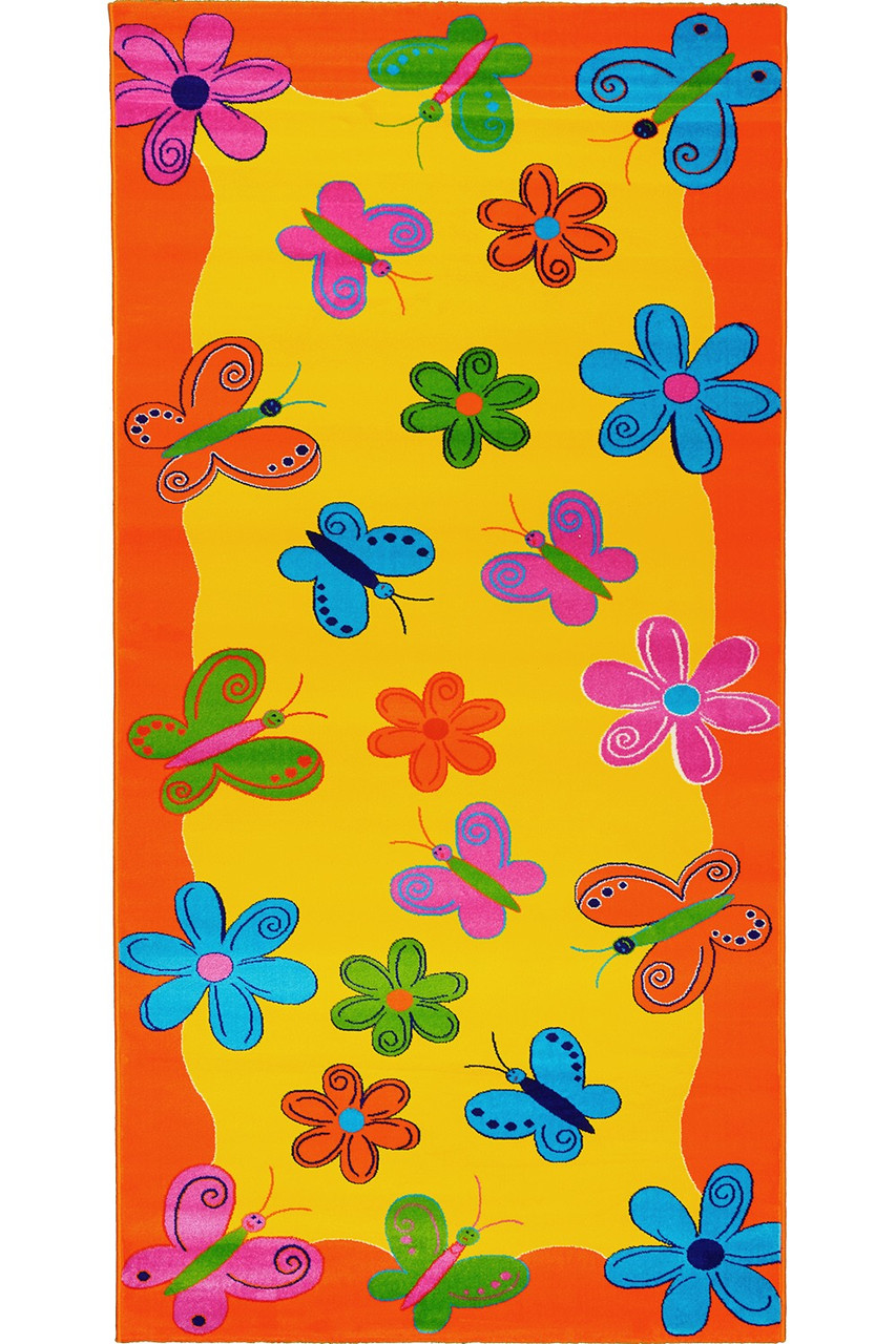 Дитячий ворсовий килим BABY 2057 Yellow/Orange, 1х2 м