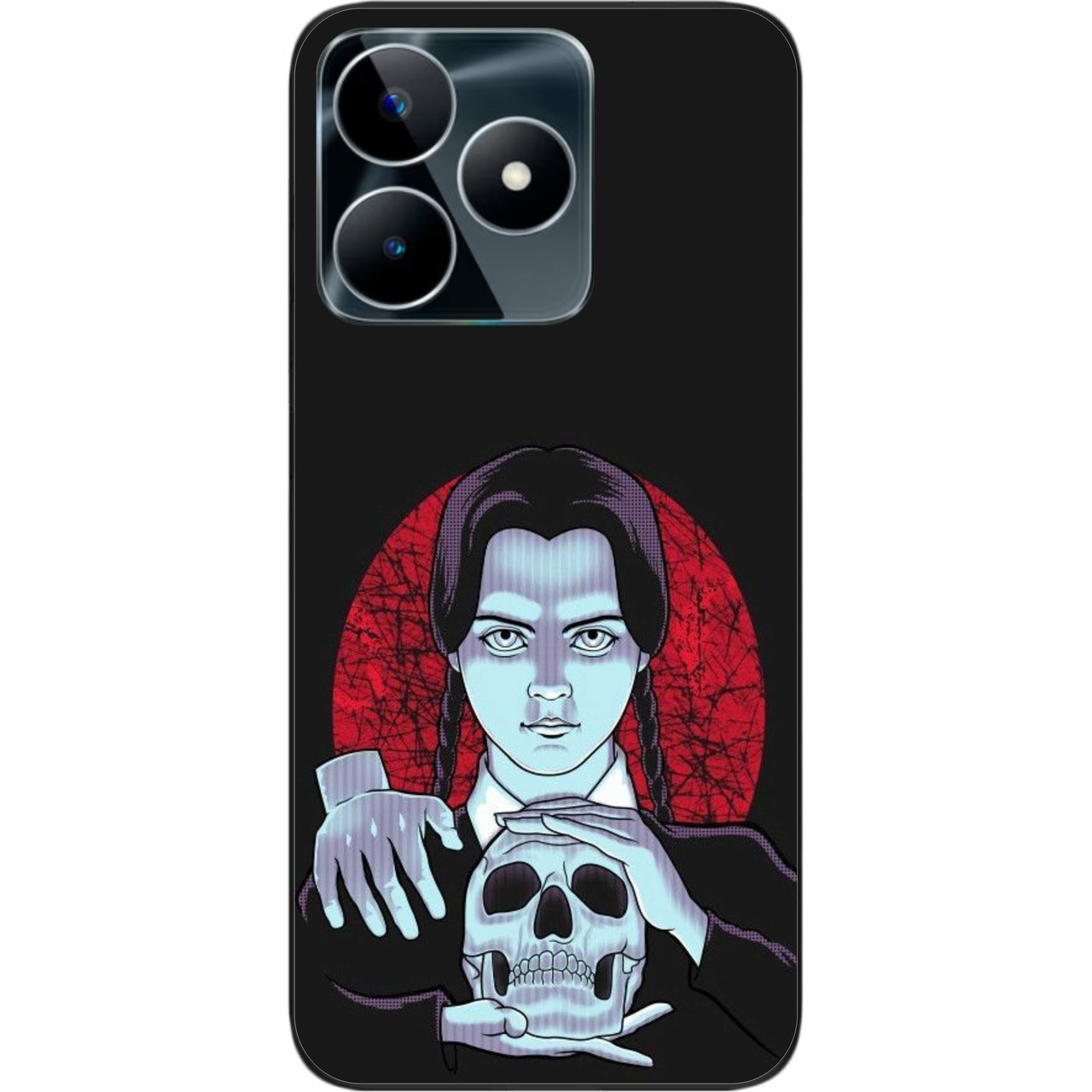 Силіконовий чохол Epik для Realme C53 NFC з картинкою Венсдей з черепом