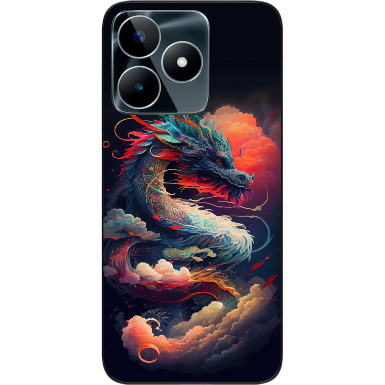 Силіконовий чохол бампер Epik для Realme C53 NFC з картинкою Дракон у хмарах