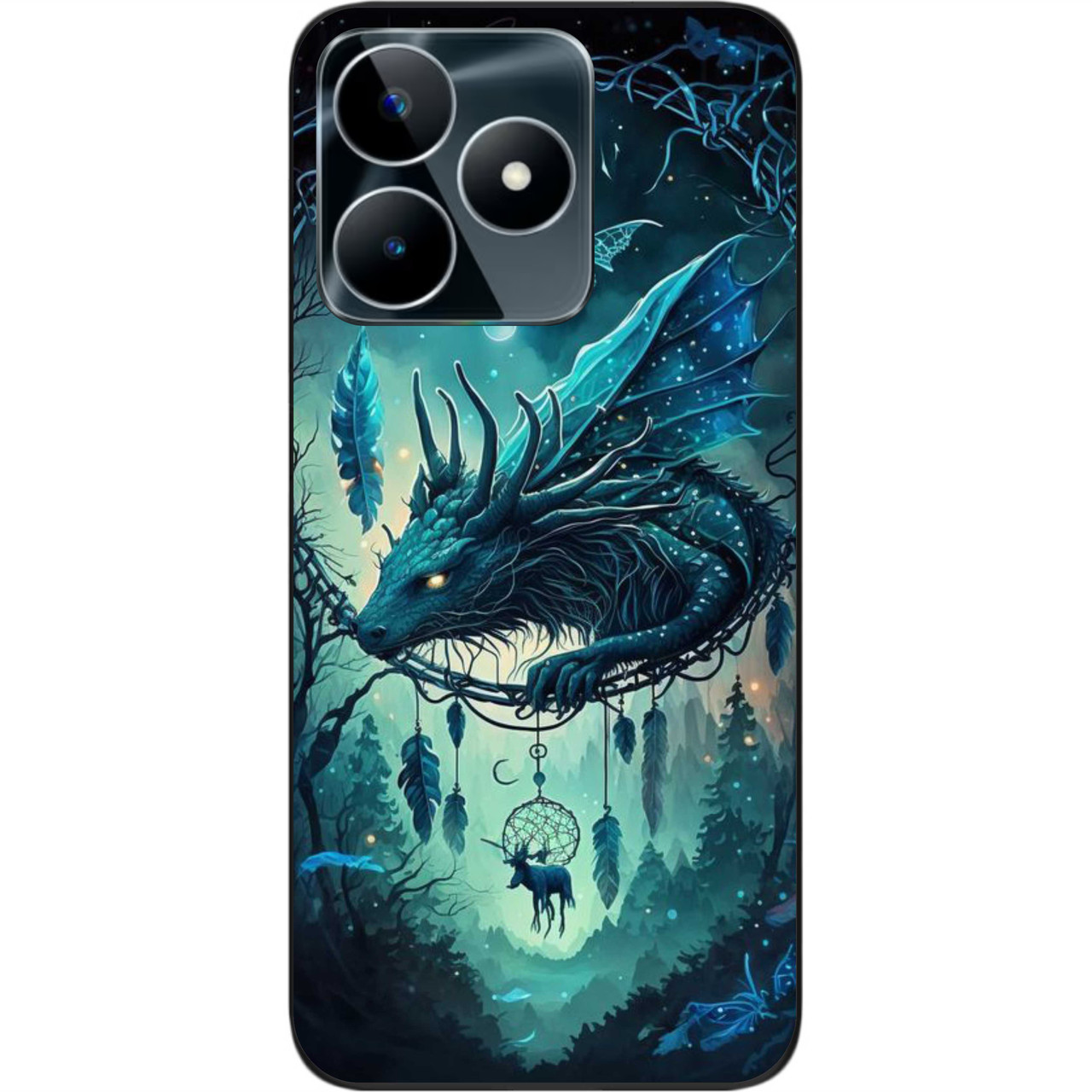 Силіконовий чохол бампер Epik для Realme C53 NFC з картинкою Дракон і ловець снів