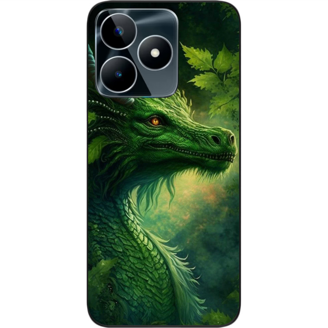 Силіконовий чохол бампер Epik для Realme C53 NFC з картинкою Зелений дракон