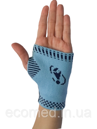 Бандаж для фіксації зап'ястя трикотажний зігріваючий (Синій) XL, фото 1