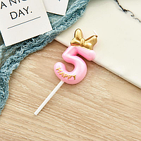 Свічка цифра "Happy" - 5