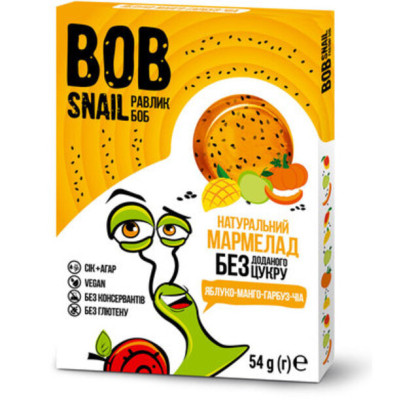 Мармелад Bob Snail Манго-Гарбуз-Чіа 54 г (1740471) продаж