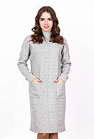 Плаття тепле жіноче сіре однотонне з кишенями ангора міді Актуаль 114, 50