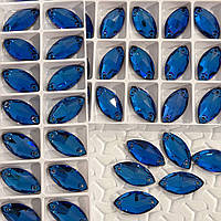 Swaro Пришивные стразы 9*18мм, форма-Navette, цвет Bermuda Blue