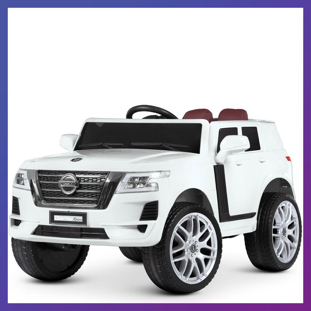 Дитячий електромобіль на акумуляторі джип Nissan M 4837 з пультом радіокерування для дітей 3-8 років червоний