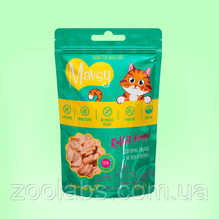 Ласощі Mavsy для котів з кроліком | Mavsy Mini Rabbit Rings 50 грамм, фото 1