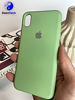 Силиконовый чехол на Айфон Хс Макс с закрытым низом фисташковый | iPhone Xs Max SoftCase Mint