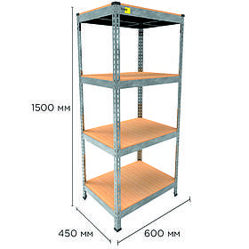 Металевий стелаж MRL-1500 ( 600x450) оцинкований