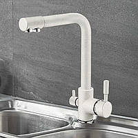 Змішувач для кухні з під'єднанням до фільтра Lamber 8877W білий