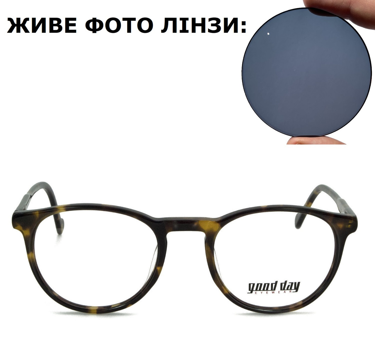 Окуляри плюс (від +0.50 до +6.00) або мінус (від -0.50 до -8.00) з сонцезахисними лінзами