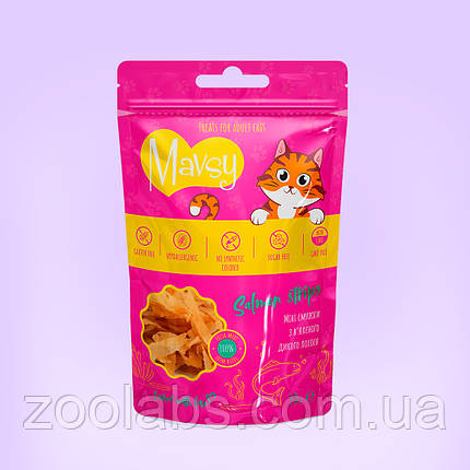 Ласощі Mavsy для котів з лососем | Mavsy Mini Salmon Strips 50 грам, фото 1