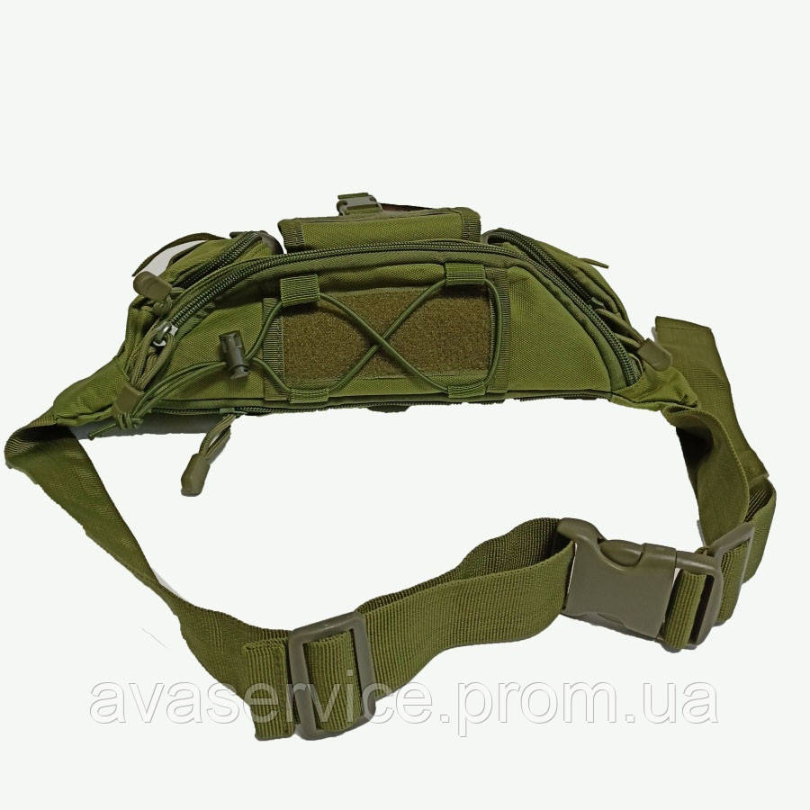 Сумка поясна тактична / Чоловіча сумка на пояс / Армейська сумка. UZ-459 Колір: зелений