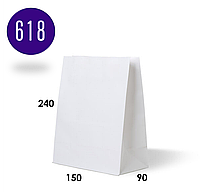 Пакет бумажный без ручек Белый с дном 150х90х240 (50 шт/уп)