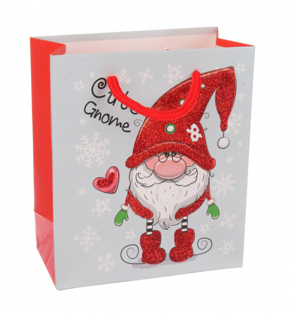 Новорічний пакет "Cute gnome" 26*32*10 см., ламінований картон