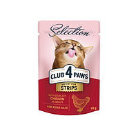 Club 4 Paws Selection Клуб 4 Лапы Selection влажный корм с полосками курицы в соусе 80гр