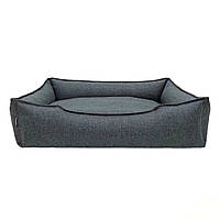 Лежак для собак лежанка кровать для собак и кошек Темно-серый съемный чехол с бортами 130×80×23 см