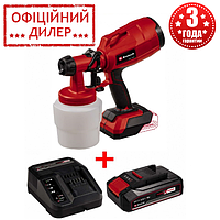 Набор краскопульт аккумуляторный Einhell TC-SY 18/60 Li - Solo + зарядное и аккумулятор 18V 2,5 Ah