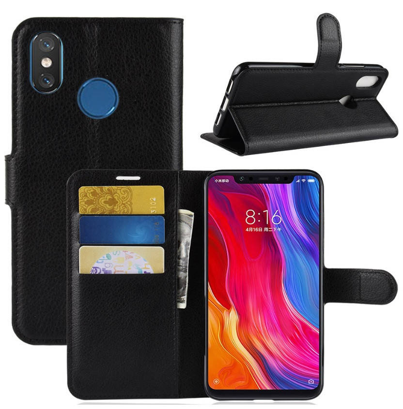 

Чехол-книжка Litchie Wallet для Xiaomi Mi 8 Черный