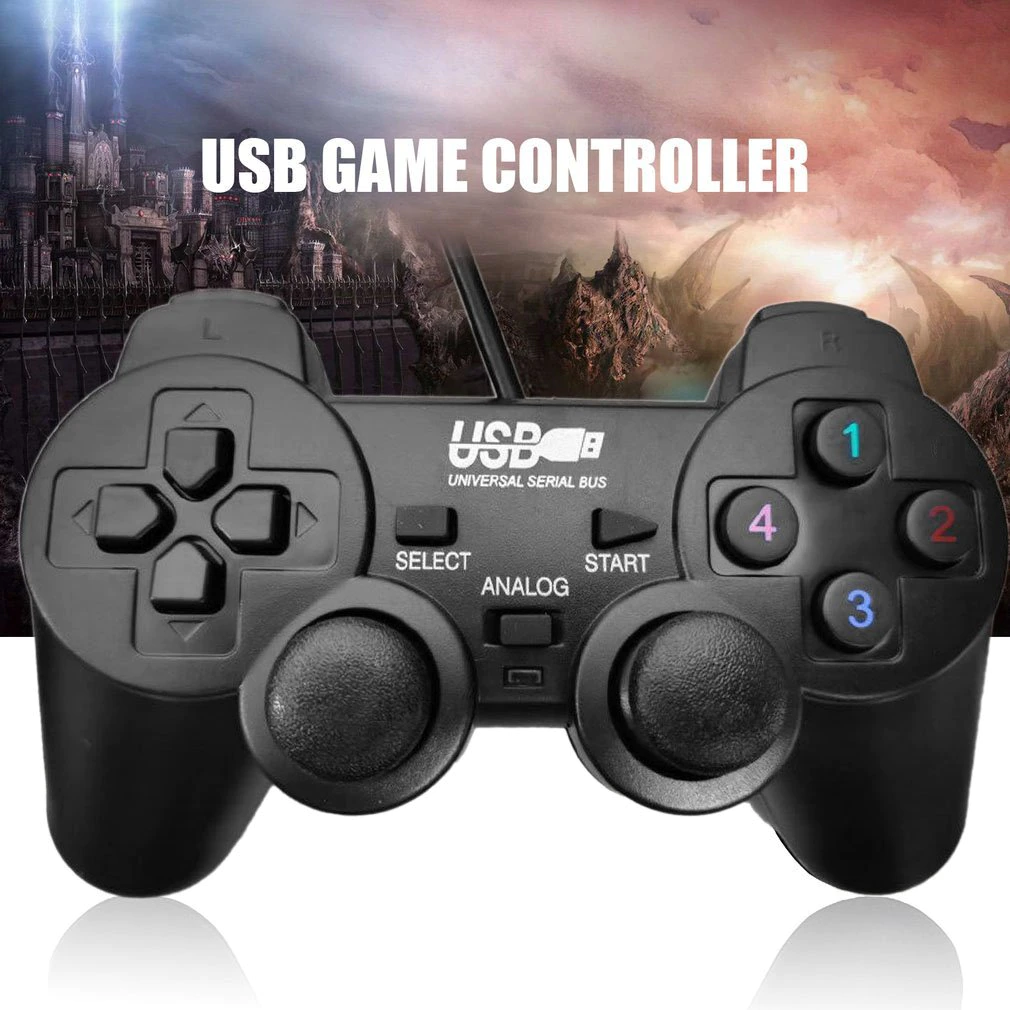 

Джойстик проводной для компьютера ПК игровой контроллер USB 706 Black, Черный