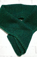 Снуд хомут вязанный зеленого цвета с люрексом