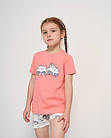 Комплект на девочку сорочка и халатик с цветочками "Kleo"