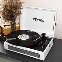Вініловий програвач Fenton White+ Bluetooth, грамофон для вінілових дисків