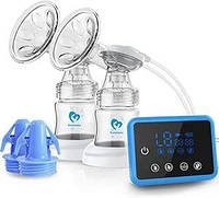 Електричний молоковідсмоктувач, портативний подвійний Bellababy 4 режими та 6 рівнів (синій, 24 мм)
