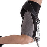 Шкіряний пояс для обтяжень з ланцюгом атлетичний пояс Zelart SB-165127 ширина 18 см, фото 2