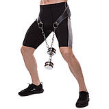 Шкіряний пояс для обтяжень з ланцюгом атлетичний пояс Zelart SB-165127 ширина 18 см, фото 3