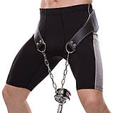 Шкіряний пояс для обтяжень з ланцюгом атлетичний пояс Zelart SB-165127 ширина 18 см, фото 4