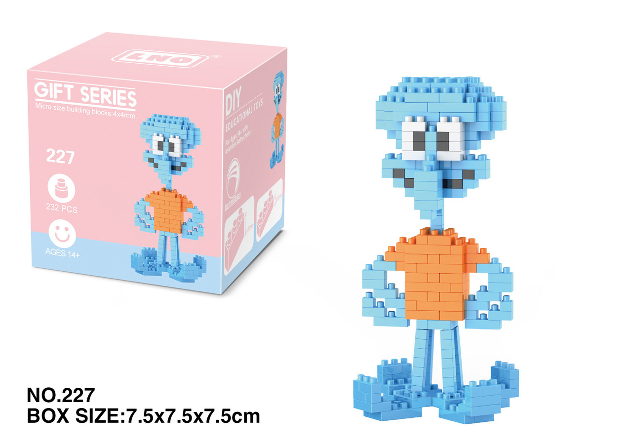 Міні Конструктор Сквідвард на 232 деталі (7.5х7.5) Спанч Боб квадратні штани., фото 1