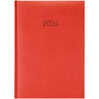 Щоденник датований Brunnen А6 2024 кишеньковий Torino, штучна шкіра, кораловий