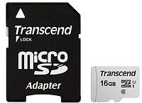 Карта памяти TRANSCEND microSDHC 300S 16GB UHS-I U1 + Адаптер