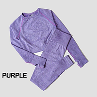 Жіночий спортивний костюм для фітнесу Fitness time (топ та легінси) фіолетовий тренувальний комплект М