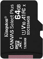 Картка пам'ятi KINGSTON microSDXC 64Gb Canvas Select+ A1 (R100/W10)