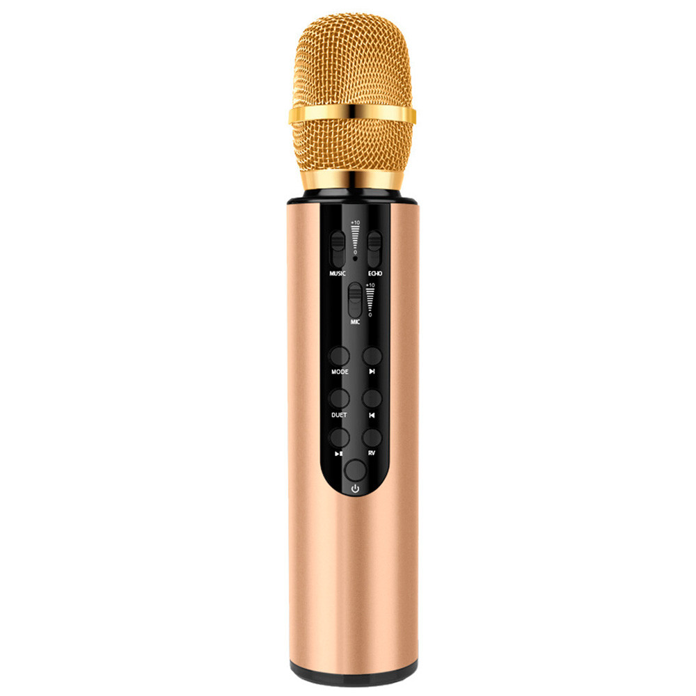 Караоке мікрофон Losso M6 Premium Duet золотий зі стерео звуком