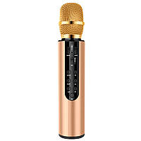 Караоке микрофон Losso M6 Premium Duet золотой со стерео звуком