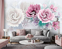 Фотообои на всю стену 368x254 см Природа Цветы 3D Пастель Керамика (14149P8) Лучшее качество
