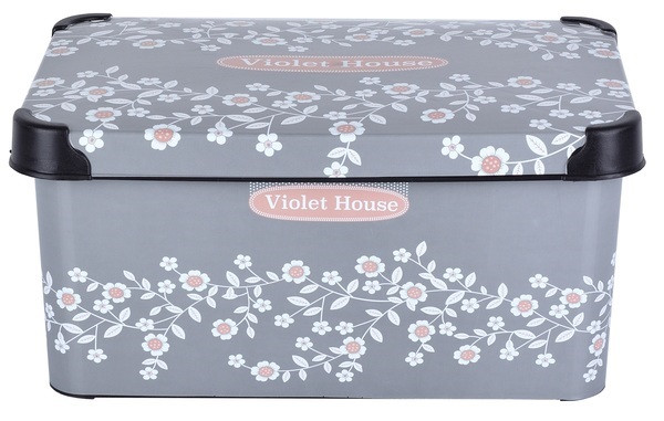 Контейнер Violet House 0647 Decor Antrasit Flower з/кр. 10 л (6832638)